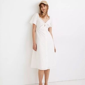 NWT Madewell Eyelet Tie-Front Midi Dress